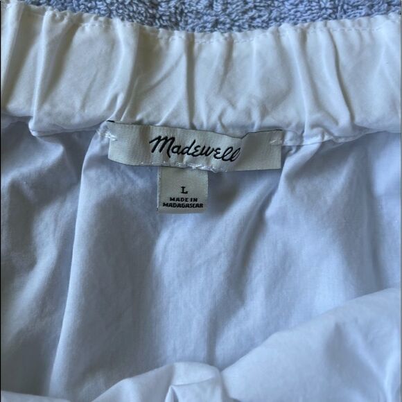 3/$25 MADEWELL White Clean Off the Shoulder Top.Size L - Picture 10 of 14